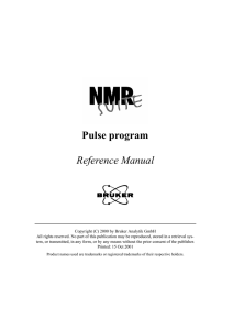 Pulse program Reference Manual