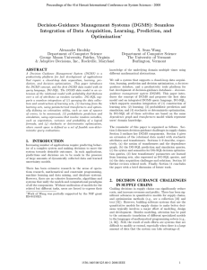 Decision-Guidance Management Systems (DGMS)