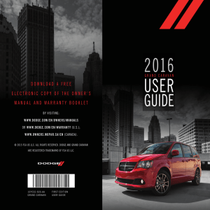 2016 Dodge Grand Caravan User`s Guide