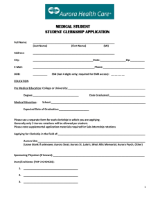 medical student student clerkship application