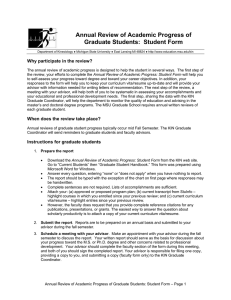 Annual Review of Academic Progress of Graduate Students: Student