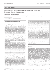 The Potential Contribution of Light-Weighting to Reduce