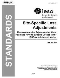 Site Specific Loss Adjustments Standard (MDP_STD_0005)