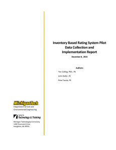 Inventory Based Rating System Pilot Data Collection and