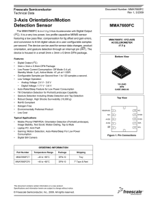 MMA7660FC, 3-Axis Orientation/Motion Detection Sensor