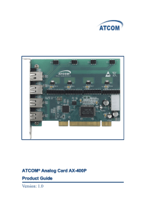 ATCOM® Analog Card AX-400P Product Guide Version: 1.0