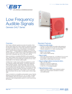 Genesis Low Frequency Audible Signals