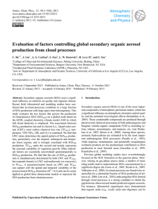 Evaluation of factors controlling global secondary organic aerosol