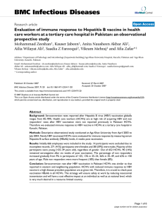 Evaluation of immune response to Hepatitis B