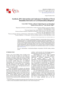 Synthesis, DNA Interactions and Anticancer Evaluation of Novel
