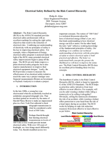 Electrical Safety Refined by the Risk Control Hierarchy