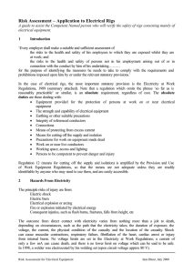 Risk Assessment – Application to Electrical Rigs