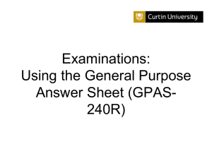 Examinations: Using the General Purpose Answer Sheet (GPAS