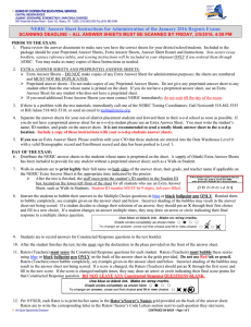 NERIC Answer Sheet Instructions for Administration of the January