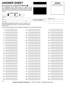 cie answer sheet - Cleveland Institute of Electronics