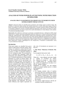 analysis of wind power plant running with induction generators