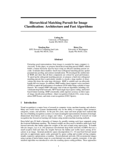 Hierarchical Matching Pursuit - Research