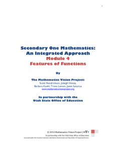 An Integrated Approach Module 4 Features of Functions