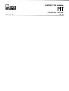 Page 1 III INSTRUCTION MANUAL MOORE INDUSTRIES PTI