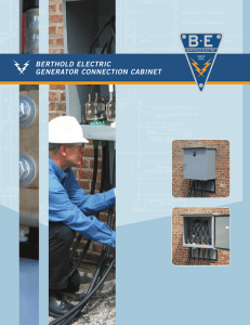 BERTHOLD ELECTRIC GENERATOR CONNECTION CABINET