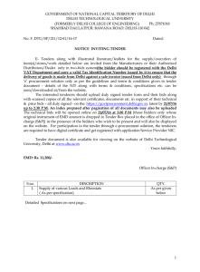 NIT for supply of various loads and rheostats