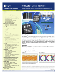 IDT 89HT0816P Signal Retimers product brief