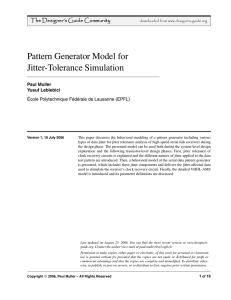 Pattern Generator Model for Jitter