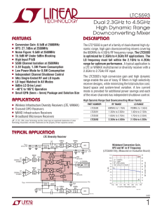 LTC5593 - Dual 2.3GHz to 4.5GHz High Dynamic Range