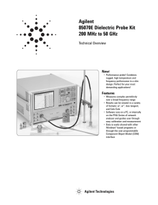 Agilent 85070E Dielectric Probe Kit 200 MHz to 50 GHz