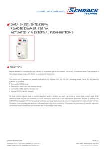 remote dimmer 420 va actuated via external push-buttons