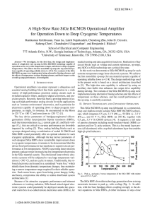 A High-Slew Rate SiGe BiCMOS Operational Amplifier for Operation