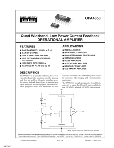 Quad Wideband, Low Power Current Feedback