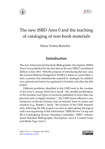 The new ISBD Area 0 and the teaching of cataloging of non
