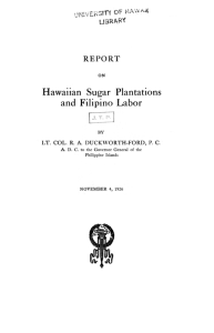 REPORT Hawaiian Sugar Plantations and Filipino Labor