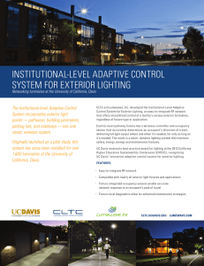 institutional-level adaptive control system for exterior lighting