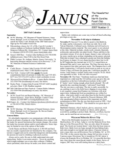 FOSSIL CLUB N O RTHCAROLIN A JANUS The Newsletter of the