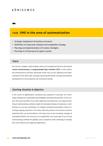 CASE SME in the area of automatisation