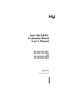 Intel 186 EB/EC Evaluation Board User`s Manual