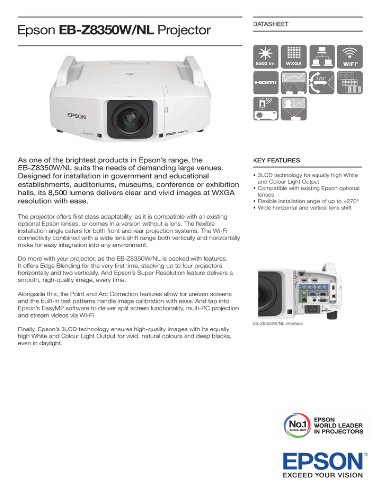 Epson Eb Z8350w Nl Projector - Epson 2150 Ceiling Mount Instructions