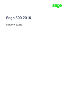 Sage 300 2016 What`s New