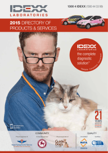 IDEXX Reference Laboratories Directory of Services