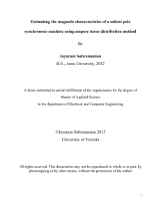 Estimating the magnetic characteristics of a salient pole