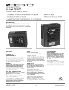 HUHAA - Horizontal / Downflow Unit Heaters Sales Flyer