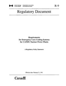 R-9 - Requirements for Emergency Core Cooling Systems for