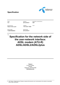 Requirements for ISDN compatible ADSL modem, ATU-R