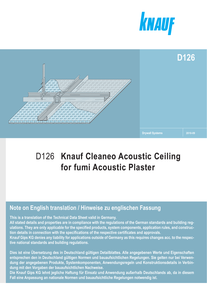 D126 D126 Knauf Cleaneo Acoustic Ceiling For Fumi Acoustic