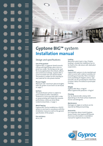 Gyptone BIG™ system Installation manual
