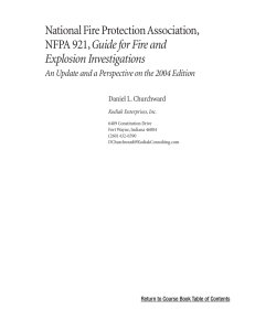 National Fire Protection Association, NFPA 921, Guide for Fire and