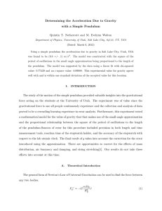 Determining the Acceleration Due to Gravity with a Simple Pendulum