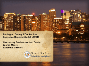 Burlington County EOA Seminar Economic Opportunity Act of 2013